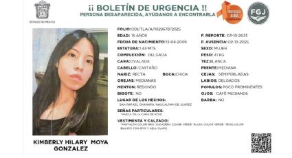 Van tres días de la desaparición de Kimberly Moya, estudiante del CCH Naucalpan; salió a imprimir una tarea