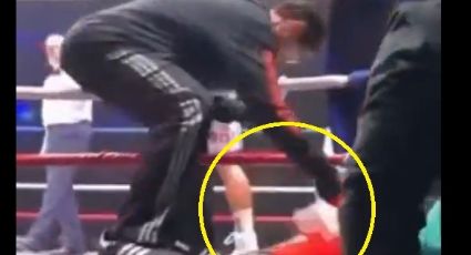 ¡Imperdonable! Esquina del boxeador Pablo Peraza utiliza como toalla una bandera de México para limpiar el ring