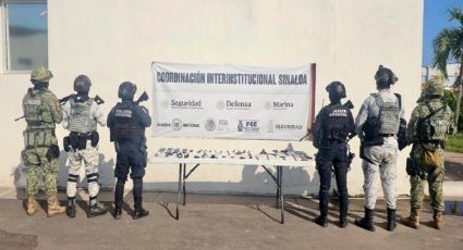 Aseguran seis rifles en el aeropuerto de Culiacán y desmantelan cuatro campamentos clandestinos en Elota