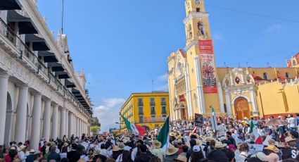 "Fuera Claudia" y "Rocío vete a Zacatecas", consignas en marchas del Movimiento del Sombrero en Veracruz