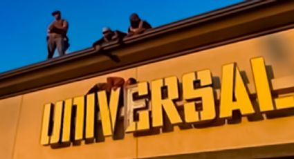 Migrante y presunto miembro de la MS-13 queda atorado en un letrero de local al intentar huir de agentes del ICE