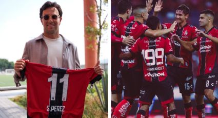 Checo Pérez aparece con la playera del Atlas y los aficionados rojinegros se ilusionan para que sea el nuevo dueño del equipo