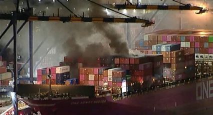 Emiten orden de refugio por incendio en buque en Los Ángeles