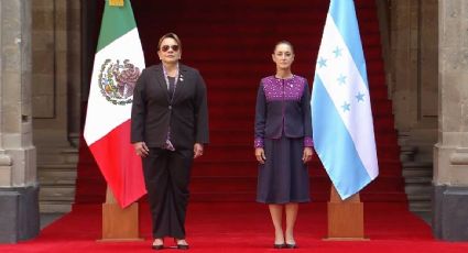 Sheinbaum recibe a su homóloga hondureña, Xiomara Castro, con una ceremonia solemne