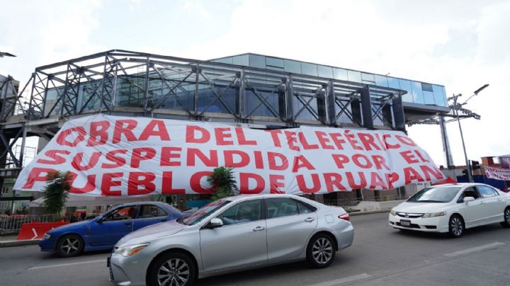 El teleférico de Ramírez Bedolla en Uruapan se vuelve punto de protestas de los seguidores del alcalde Carlos Manzo