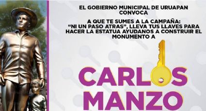 Emprenden campaña de recolección de llaves para construir un monumento a Carlos Manzo en Uruapan
