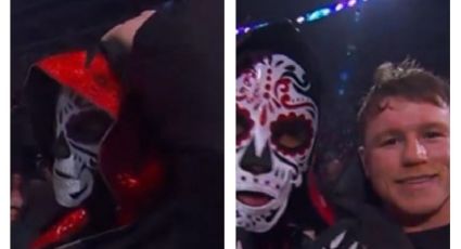 El 'Canelo' Álvarez desata la locura en Guerra de Titanes de la Triple A en Guadalajara al quitarse una máscara de La Parka y ser descubierto