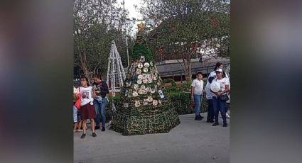 "Sin ellos no hay Navidad": buscadoras de Tamaulipas colocan esferas con el rostro de sus desaparecidos en el "pino de la esperanza"