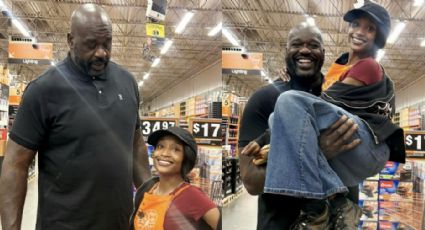 Shaquille O'Neal, leyenda de la NBA que mide 2.16 metros, se vuelve viral al cargar a la empleada de una tienda que le pidió una foto