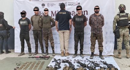 Detienen a nueve personas y aseguran armas en operativo en huertas de aguacate de Michoacán