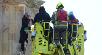 Arrestan en Londres a hombre que protestó en la torre del Big Ben con una bandera palestina por 16 horas