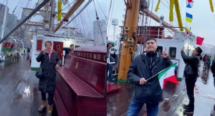 Morenistas utilizaron el Buque Escuela Cuauhtémoc para promocionar la elección judicial previo al impacto