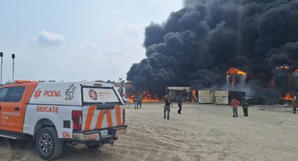 Se registra incendio en empresa de destilación de diésel en Nuevo León; hay un lesionado