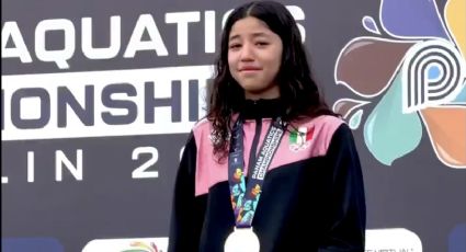 La mexicana Amaia Cruz gana oro en la prueba de aguas abiertas en el Panamericano de Deportes Acuáticos y llora al escuchar el Himno Nacional