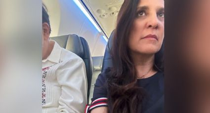 "¿Le hablo?": los rivales políticos Kenia López Rabadán y Noroña viajan juntos rumbo a la Convención Bancaria