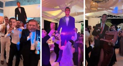 Una boda con temática de Cristiano Ronaldo se vuelve viral; bailaron con un CR7 de cartón de tamaño natural