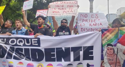 Al grito de "fuera marcas" y "fuera Clara", bloque disidente LGBT+ da inicio a la marcha del Orgullo en la CDMX