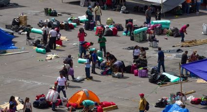 Maestros de la CNTE levantan plantón, pero advierten que seguirán a Sheinbaum en sus giras