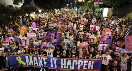 "¡Bibi y Trump, cierren el trato!": miles de israelíes se manifiestan frente a la embajada de EU en Tel Aviv