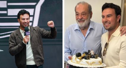 Checo Pérez se reúne con Carlos Slim y celebran su regreso a la F1 con un pastel de Cadillac