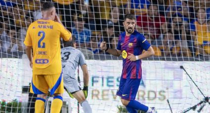 ¡Conservan la magia! David Villa anota triplete en la victoria de las leyendas del Barcelona ante las de Tigres en el estadio Universitario