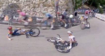 ¡Cae el ‘Torito’! El mexicano Isaac del Toro sufre aparatosa caída a unos metros de la meta en la Vuelta a Burgos