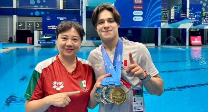 La petición de Osmar Olvera, campeón del mundo en clavados, surte efecto y le suben el sueldo a su entrenadora: “Ma Jin se va a quedar”