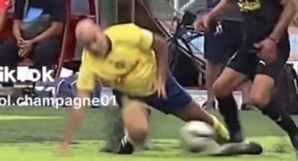 El exfutbolista José Manuel Abundis de 52 años sufre aparatosa caída y se lesiona usando un uniforme del América en partido amateur