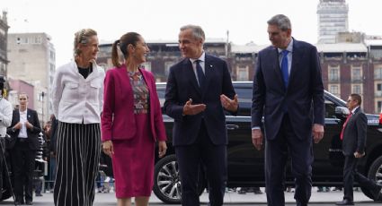Sheinbaum y Mark Carney sostienen encuentro en Palacio Nacional para abordar temas comerciales y migratorios