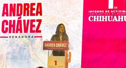Reciben a Andrea Chávez en su informe con imágenes sobre “La Barredora” y Adán Augusto en lonas y en una camioneta