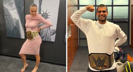 ¡Tremendo detalle! Aryna Sabalenka y Carlos Alcaraz reciben cinturones de campeones de la WWE tras ganar sus títulos en el US Open