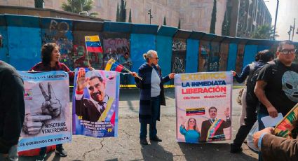 Activistas protestan frente a la embajada de EU en la CDMX para exigir la liberación de Maduro y su esposa