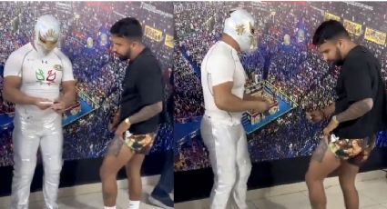 Se subió a un ladrillo: el luchador Místico vuelve a desairar a un fan que le enseñó un tatuaje suyo; lo ignoró y lo corrió