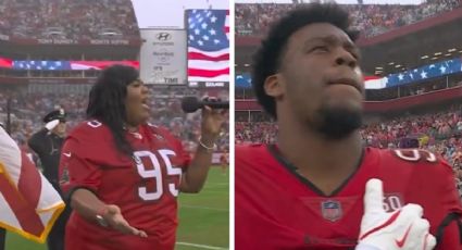 ¡Se lleva los aplausos! Madre de un jugador de los Buccaneers hace emotiva interpretación del himno de Estados Unidos previo al juego ante Panthers