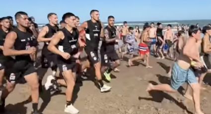 Equipo argentino hace pretemporada en la playa y algunos turistas se suman al grupo para iniciar el año corriendo