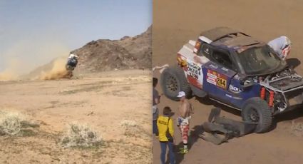 Aparatoso accidente en Dakar: un auto sale volando y da vueltas de campana, pero los pilotos resultan ilesos