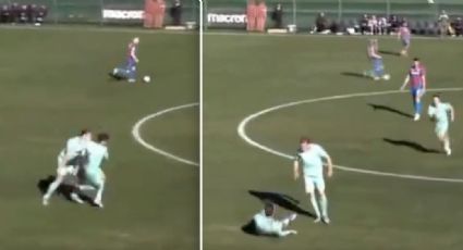 “¡Quédate quieto!”: Futbolista enfurece y derriba con violento empujón a un compañero que no seguía las instrucciones durante un partido