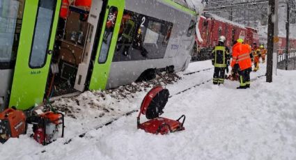Se descarrila tren en Suiza tras una avalancha de nieve; hay cinco personas lesionadas