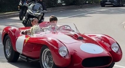Charles Leclerc, piloto de Ferrari, se casa en Mónaco con su novia de ascendencia mexicana y pasean en un auto clásico con valor de 35 millones de dólares