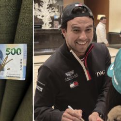 Aficionada china recibe autógrafo de Checo Pérez en un billete de 500 pesos y ella le regala 15 en monedas: “Perdón, parece que le di propina”