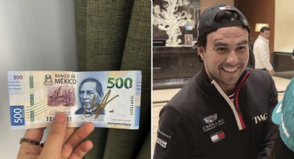 Aficionada china recibe autógrafo de Checo Pérez en un billete de 500 pesos y ella le regala 15 en monedas: “Perdón, parece que le di propina”