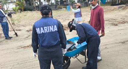 Suman 94.7 toneladas de residuos contaminados por derrame en playas de Veracruz y Tabasco