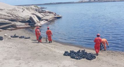 Suman 240 kilogramos recolectados de residuos contaminados por el derrame en la refinería de Dos Bocas
