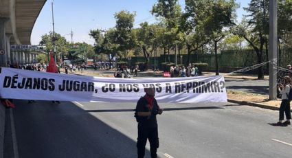 Arranca bloqueo en Periférico Sur contra la reinauguración del Estadio Azteca