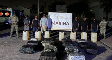 Marina asegura embarcación con 650 kilos de cocaína y detiene a seis sujetos en Michoacán tras información de EU