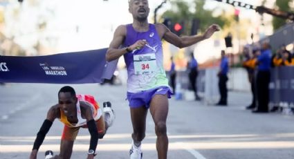 ¡Final de Hollywood! Atleta de Estados Unidos le 'roba' el triunfo a su rival keniano sobre la meta en el Maratón de Los Ángeles