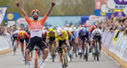 Increíble triunfo: Filippo Ganna conquista la carrera 'A través de Flandes' pese a tener una llanta ponchada y el manubrio roto