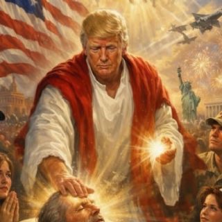 Tras criticar al papa, Trump difunde imagen en la que imita a Jesucristo mientras sana a un enfermo
