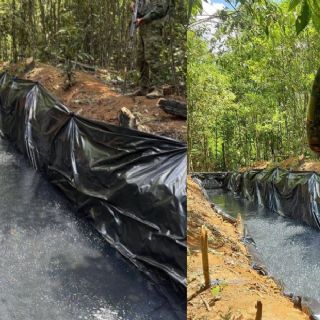 "Huachicol" en Ecuador: hallan un estanque ilegal con más de 22 mil litros de gasolina al aire libre