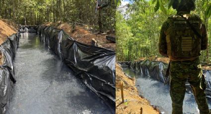 "Huachicol" en Ecuador: hallan un estanque ilegal con más de 22 mil litros de gasolina al aire libre